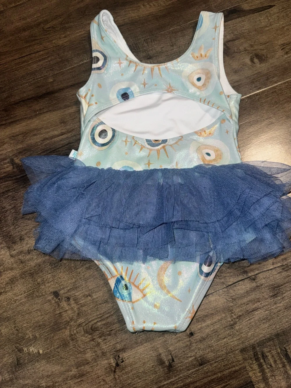 Posh Peanut Fiona Evil Eye Tutu Swimsuit 2T Mint Blue